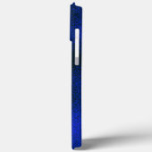 Metallisches Blau und Gold Monogramm A Case-Mate iPhone Hülle (Rückseite / Links)