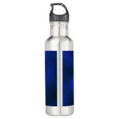 Metallisches Blau und Gold Monogramm A Edelstahlflasche (Rückseite)