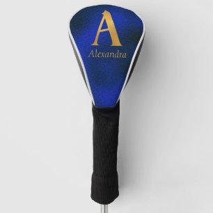 Metallisches Blau und Gold Monogramm A Golf Headcover