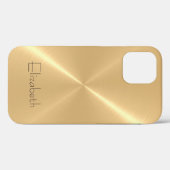 Metallisches, bleihaltiges Gold aus Edelstahl Case-Mate iPhone Hülle (Rückseite (Horizontal))