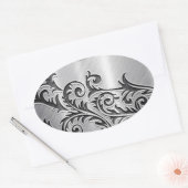 metallisches Blumenmuster des abstrakten Ovaler Aufkleber (Umschlag)