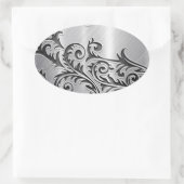 metallisches Blumenmuster des abstrakten Ovaler Aufkleber (Tasche)