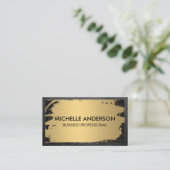 Metallisches Brushed Gold | Ledergrenze Visitenkarte (Stehend Vorderseite)