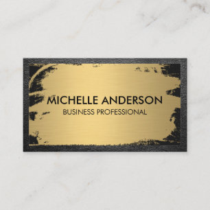 Metallisches Brushed Gold Ledergrenze Visitenkarte