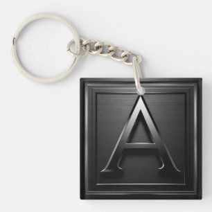 ⚫ Metallisches Buchstaben-A-Monogramm-Emblem-Desig Schlüsselanhänger