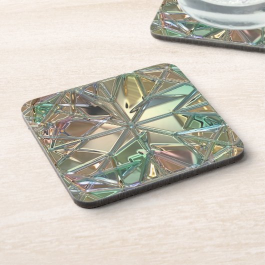 Metallisches Buntglas Getränkeuntersetzer (Linke Seite)