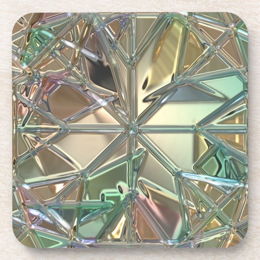 Metallisches Buntglas Getränkeuntersetzer (Vorderseite)