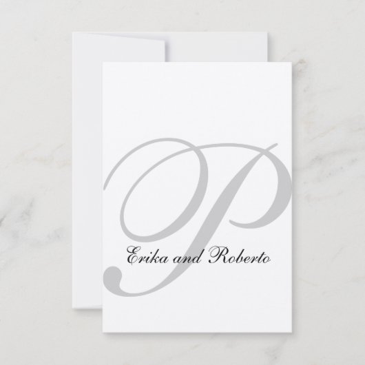 Metallisches Champagner-Papier Monogram Wedding RS RSVP Karte (Vorderseite)
