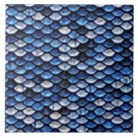 Metallisches Cobalt Blue Fish Scales Muster