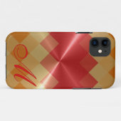 Metallisches Diamantmuster und Monogramm 4 Case-Mate iPhone Hülle (Rückseite (Horizontal))