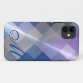Metallisches Diamantmuster und Monogramm 5 Case-Mate iPhone Hülle (Rückseite (Horizontal))