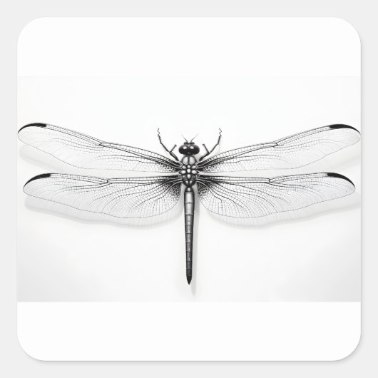 Metallisches Dragonfly-Shirt Quadratischer Aufkleber (Vorderseite)