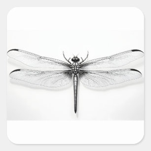 Metallisches Dragonfly-Shirt Quadratischer Aufkleber