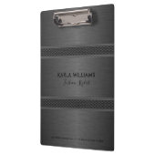 Metallisches dunkles graues geometrisches Design Klemmbrett (Links)