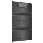 Metallisches dunkles graues geometrisches Design Klemmbrett (Rechts)