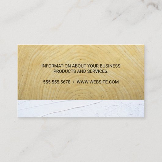 Metallisches echtes Anwesen-Logo | Holz | Stucco Terminkarte (Rückseite)