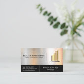 Metallisches echtes Anwesen-Logo Visitenkarte (Stehend Vorderseite)