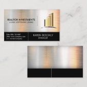 Metallisches echtes Anwesen-Logo Visitenkarte (Vorne/Hinten)