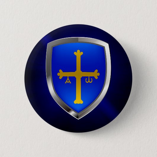 Metallisches Emblem Asturiens Button (Vorderseite)