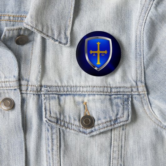 Metallisches Emblem Asturiens Button (Beispiel)
