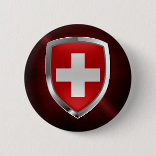 Metallisches Emblem der Schweiz Button