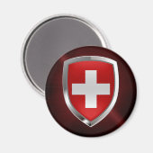 Metallisches Emblem der Schweiz Magnet (Vorderseite/Rückseite)