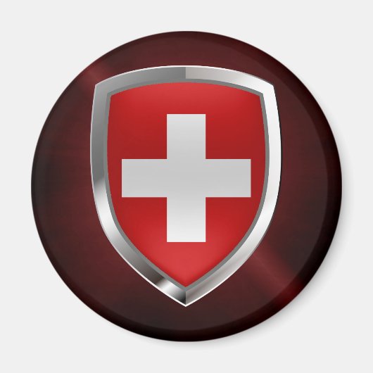 Metallisches Emblem der Schweiz Magnet (Vorne)
