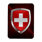 Metallisches Emblem der Schweiz Magnet (Vertikal)