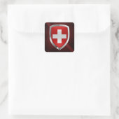 Metallisches Emblem der Schweiz Quadratischer Aufkleber (Tasche)