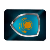 Metallisches Emblem in Kasachstan Magnet (Horizontal)
