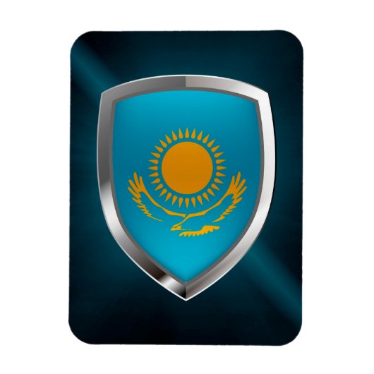 Metallisches Emblem in Kasachstan Magnet (Vertikal)