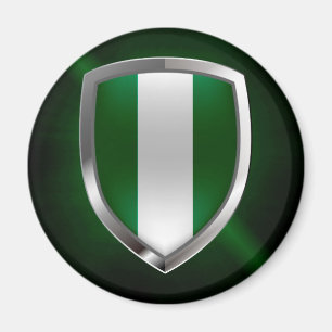 Metallisches Emblem Nigerias Magnet