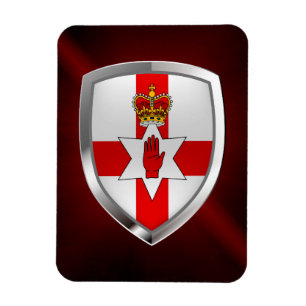 Metallisches Emblem Nordirlands Magnet
