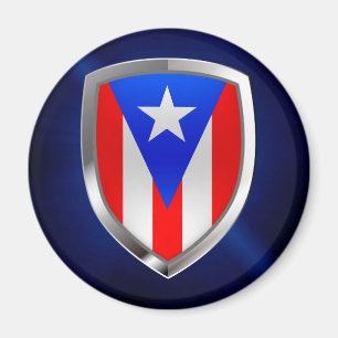 Metallisches Emblem Puertos Rico Magnet