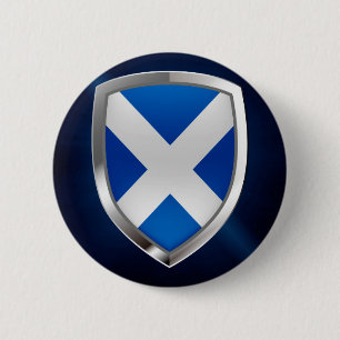 Metallisches Emblem Schottlands Button