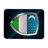 Metallisches Emblem Usbekistans Magnet (Horizontal)