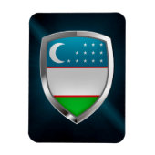 Metallisches Emblem Usbekistans Magnet (Vertikal)