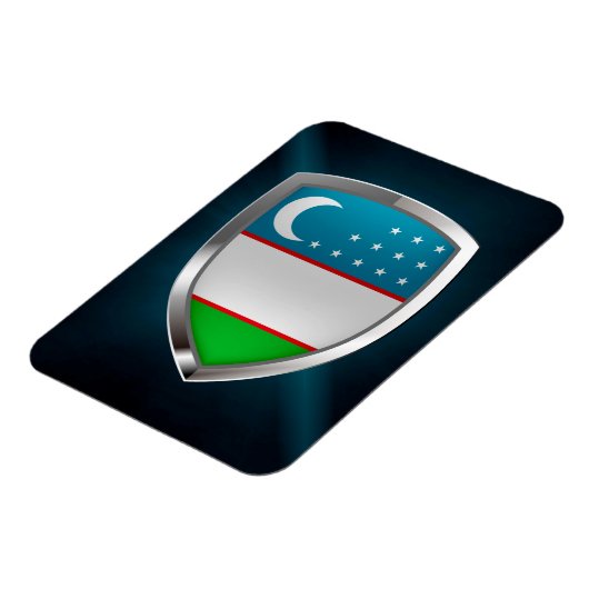 Metallisches Emblem Usbekistans Magnet (Linke Seite)
