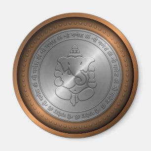 Metallisches Emossed Ganesha Zeichen Magnet