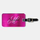 Metallisches Extravagantes Monogramm Gepäckanhänger (Vorderseite horizontal)