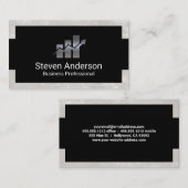 Metallisches Finanzlogo | Bar Graph Visitenkarte (Vorne/Hinten)