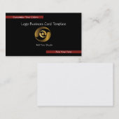 Metallisches Firmenlogo - einfaches Gold-Logo Visitenkarte (Vorne/Hinten)