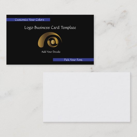 Metallisches Firmenlogo - einfaches Gold-Logo Visitenkarte (Vorne/Hinten)