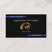 Metallisches Firmenlogo - einfaches Gold-Logo Visitenkarte (Vorderseite)