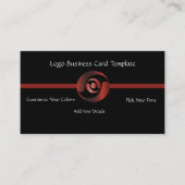 Metallisches Firmenlogo - einfaches Rotes Logo Visitenkarte (Vorderseite)