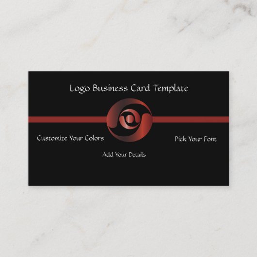 Metallisches Firmenlogo - einfaches Rotes Logo Visitenkarte (Vorderseite)