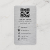 Metallisches Firmenlogo mit QR-Code Visitenkarte (Vorderseite)