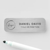 Metallisches Firmenlogo Namensschild (Beispiel)