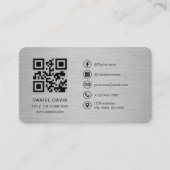 Metallisches Firmenlogo QR-Code Visitenkarte (Vorderseite)