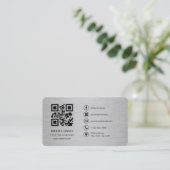 Metallisches Firmenlogo QR-Code Visitenkarte (Stehend Vorderseite)